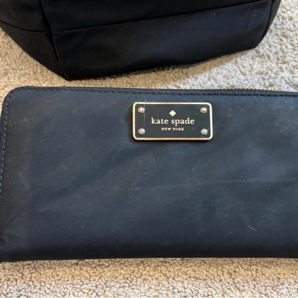 Kate Spade black nylon wallet and make up case - good used condition - Picture 3 of 8